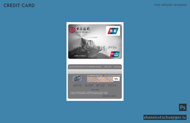 Beispielvorschau der China Bank of China Platinum UnionPay-Karte